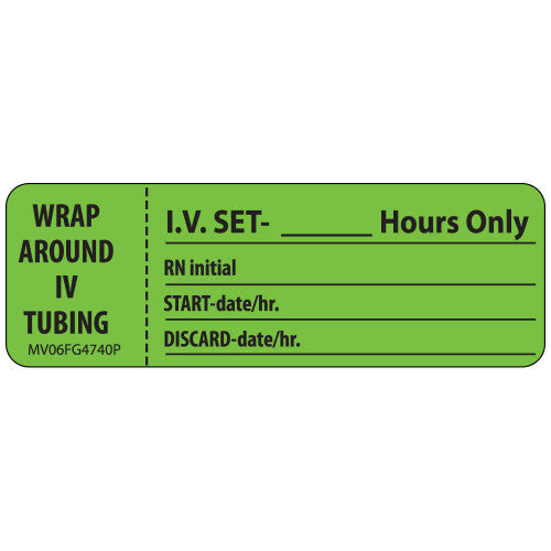 PDC Healthcare Nursing Wraparoound IV Tubing Labels Wraparound IV Tu