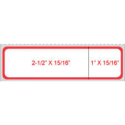 PDC Healthcare Direct Thermal Labels - Direct Thermal Label, Slit, 3" Core, 3-1/2" x 15/16" - TDRED01