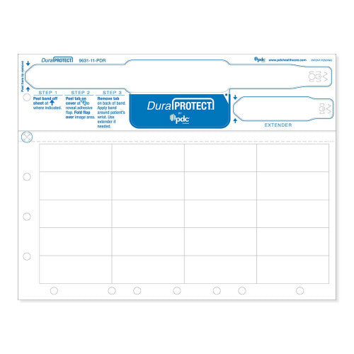 PDC Healthcare DuraProtect Laser ID Bands - BAND, WRIST, ADULT, 20 LAB - 9631-11-PDR