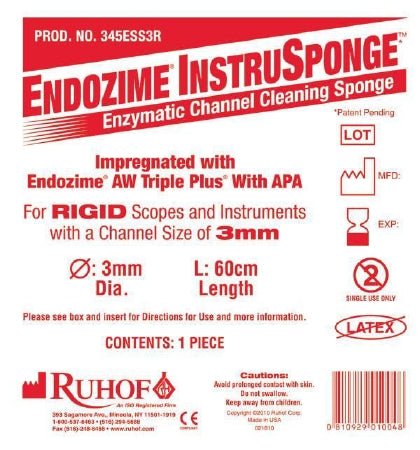 Ruhof Endozime InstruSponge For Rigid / Take-apart Instruments - SPONGE, INSTR, DISPO, 3MM - 345ESS3R