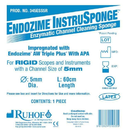 Ruhof Endozime InstruSponge For Rigid / Take-apart Instruments - SPONGE, ENDOZIME, INSTRUSPONGE - 345ESS5R