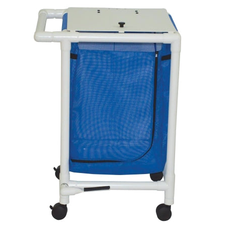 MJM International Single PVC Hampers with Foot Pedal - Single Hamper with Foot Pedal, 25 gal. Capacity, Mesh, Forest Green - 218-S-FP