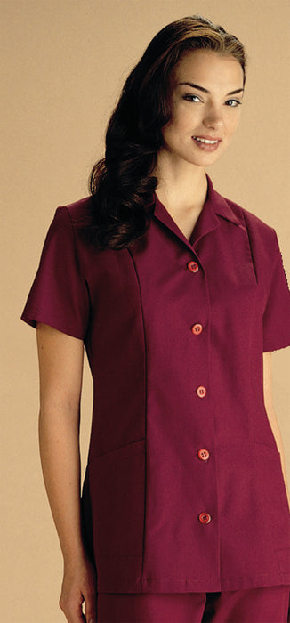 Medline Ladies A-Line Tunics - Women's A-Line Tunic, 65% Polyester/35% Cotton Poplin Blend, Navy Blue, Size M - MDT76015NVM