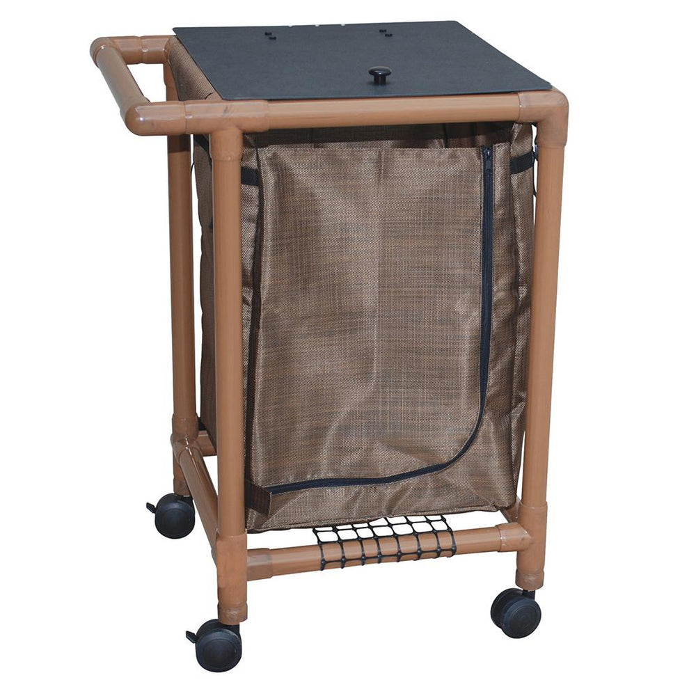 MJM PVC Woodtone Single Hampers - HAMPER, SINGLE, 25 GAL CAP, R BLUE MESH - WT218-S