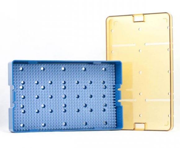 Millennium Surgical Corp Micro Instrument Sterilization Tray - Instrument Protection Case, 10" x 6" x 1.5" - 77-6124A