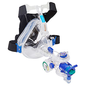 Mercury Medical Flow-Safe II CPAP System - Flow-Safe II BiLevel CPAP with Large Adult Full Face Mask with Straight Swivel Port and Head Strap - 1057400