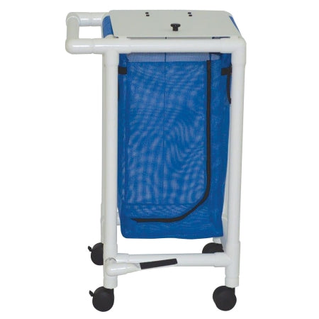 MJM International Single PVC Hampers with Foot Pedal - Single Hamper with Foot Pedal, 14 gal. Capacity, Vinyl, Forest Green - 214-S-FP