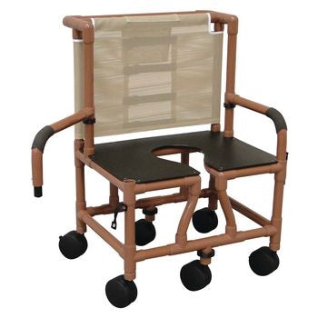 MJM PVC Bariatric Shower Chair with Dual Drop Arm - CHAIR, SHOWER, X-WIDE 26", 600 LB CAP, DDA - WTS126-5TW-BAR-DDA-10-QT-C