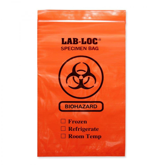 Biohazard Bag Ziplock Closure 2 Mil Thick Dimensions: 6" X 9" 1000/Case