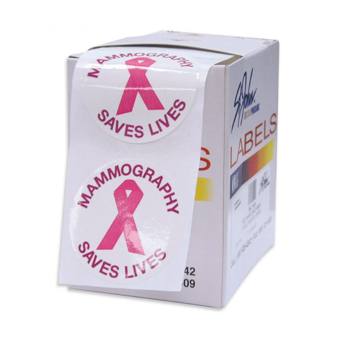 Mammography Marketing Aid Sticker Pre-Printed Multicolor 250/Roll