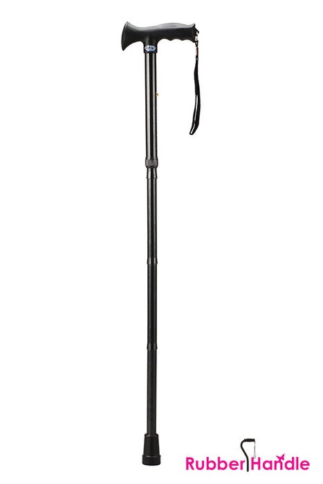 Rubber handle folding cane