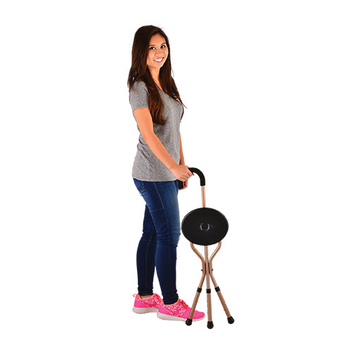 Folding seat cane