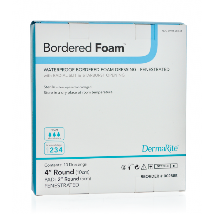 DermaRite Bordered Foam Waterproof Wound Dressing