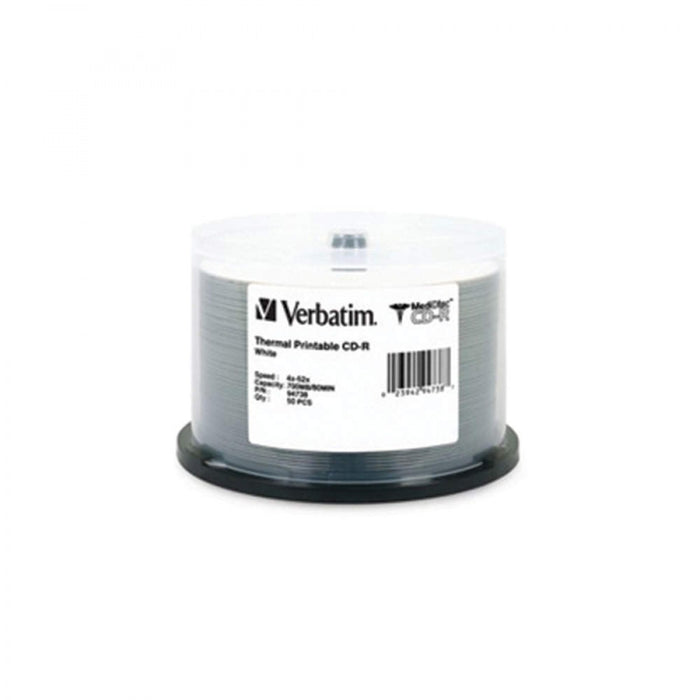 Verbatim Cd-R 80 Min 52X Inkjet Hub Datalife Color: White Storage Capacity: 700Mb 100 / Pack