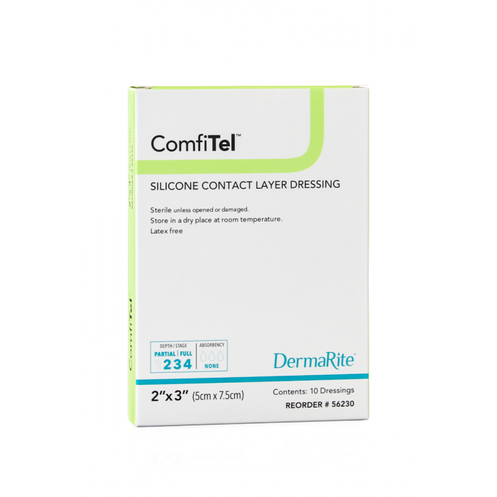 DermaRite ComfiTel Silicone Contact Layer Wound Dressing