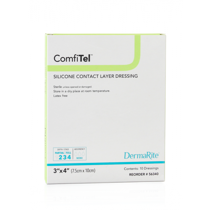DermaRite ComfiTel Silicone Contact Layer Wound Dressing — Grayline Medical