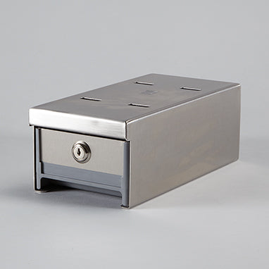 Item 3728 - Locking Refrigerator Box, Gray Drawer/Clear Bracket