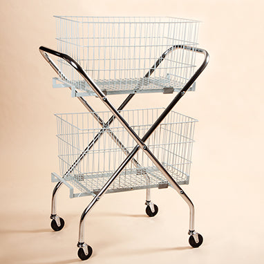 MedValue Folding Wire Cart with 12" Baskets