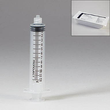 Sterile Monoject Luer-Lock Syringes, Pharmacy Tray, 12mL, Case