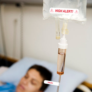 Iv Sticker Field Line MedValue IV Line Tracing Piggyback Labels, Insulin — Grayline Medical