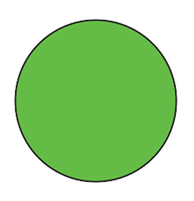 MedValue Blank Circle Labels, High Visibility Green