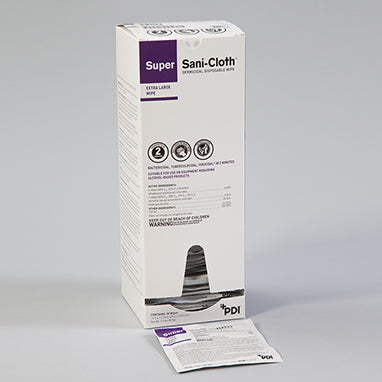 Super Sani-Cloth® Germicidal Wipes, Individually Wrapped, 11-1/2 x 11-3/4