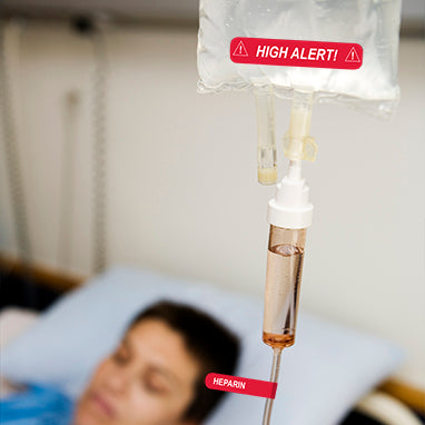 MedValue IV Line Tracing Piggyback Labels, Heparin