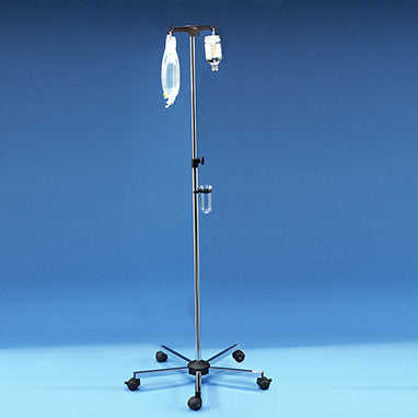MedValue Stainless Steel IV Pole With Screw Height Adjuster