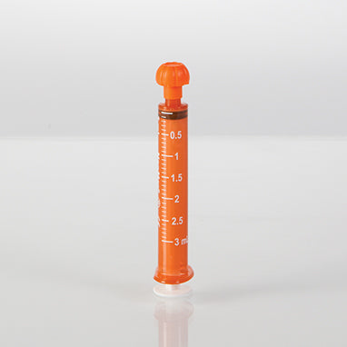 NeoMed® Oral Dispensers with Tip Caps, 3mL, Amber/White Markings, 100 Pack