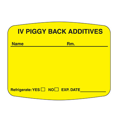 MedValue IV Piggy Back Additives Labels