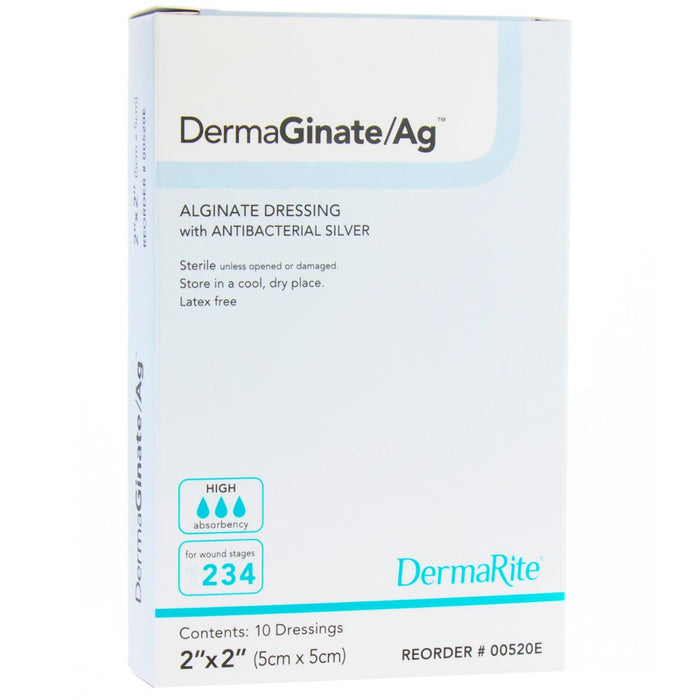 DermaRite DermaGinate Ag Alginate Wound Dressing with Antibacterial