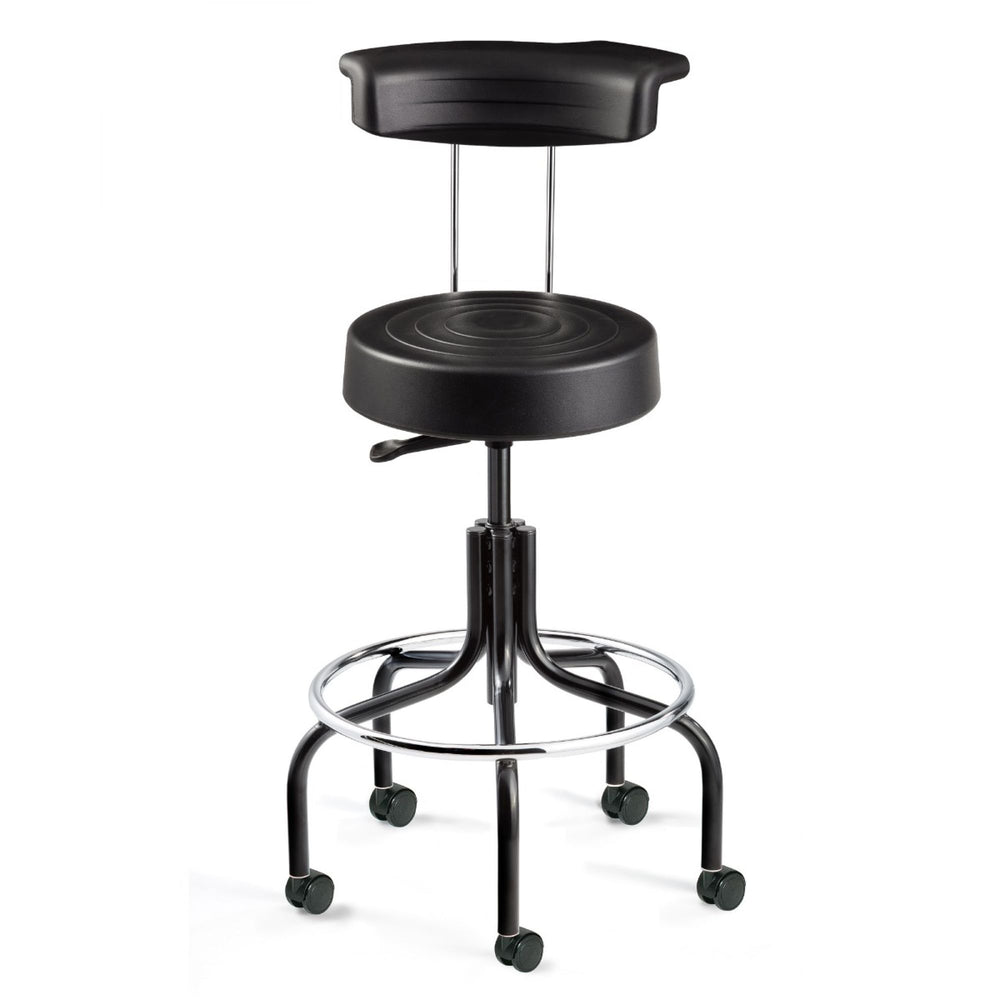 Patterson Medical ErgoLux Polyurethane Stool with Backrest