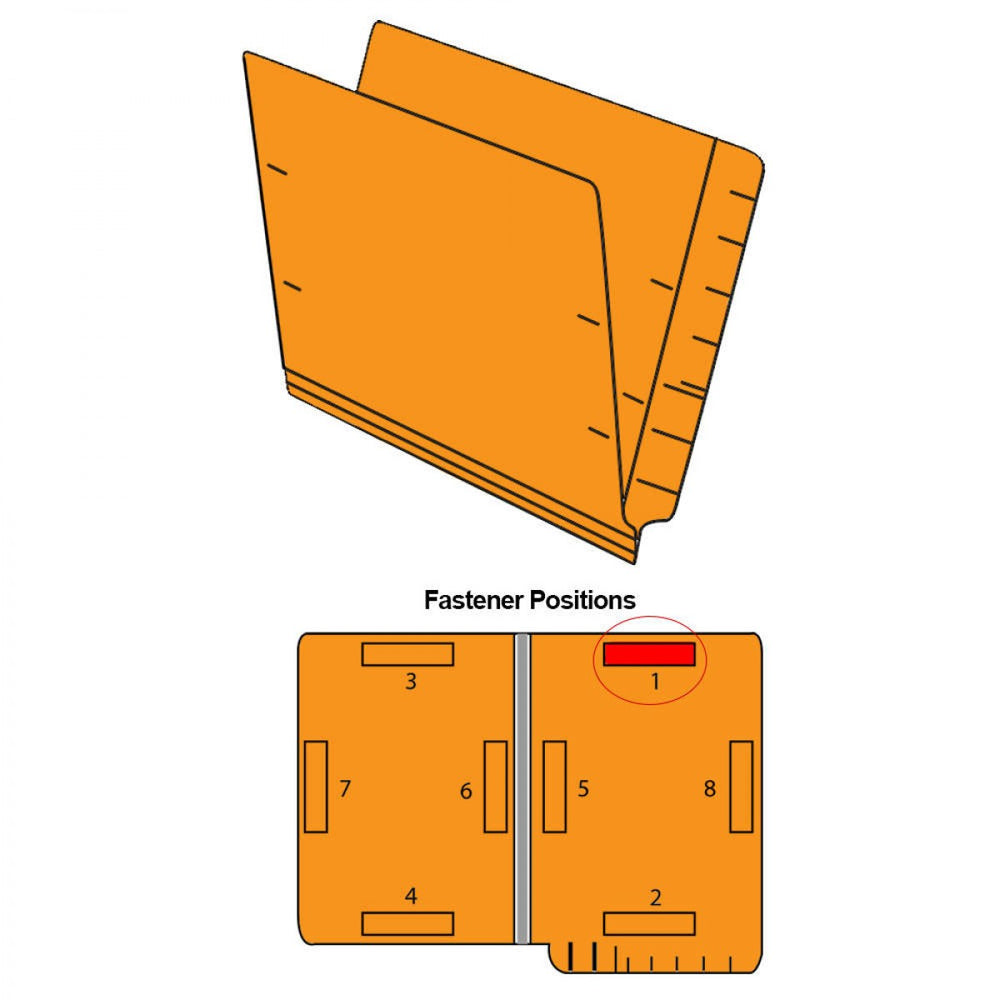 Barkley Match End Tab Folder 2-Ply End Tab Fastener Position #1 50/Box