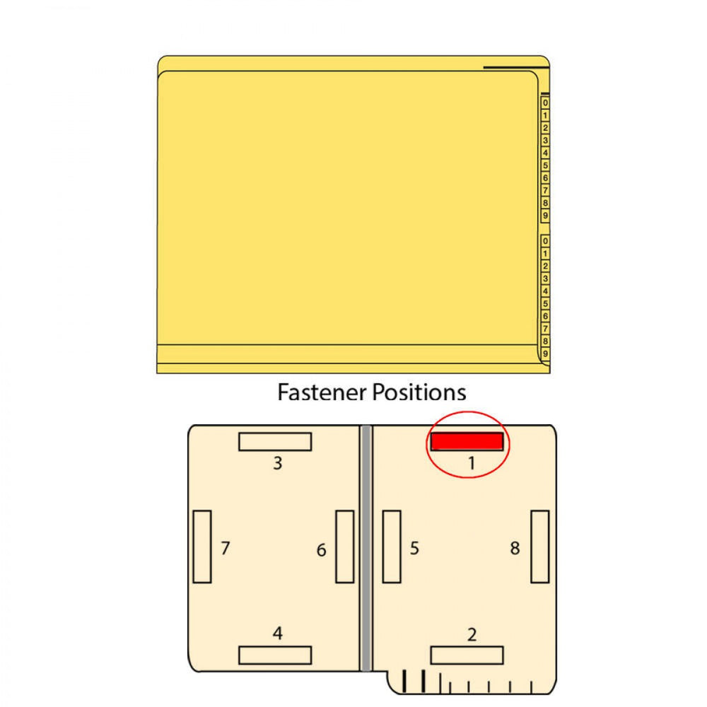 Kardex Compatible End Tab Folder Yellow 11 3/4" X 9 1/2" 50/Box