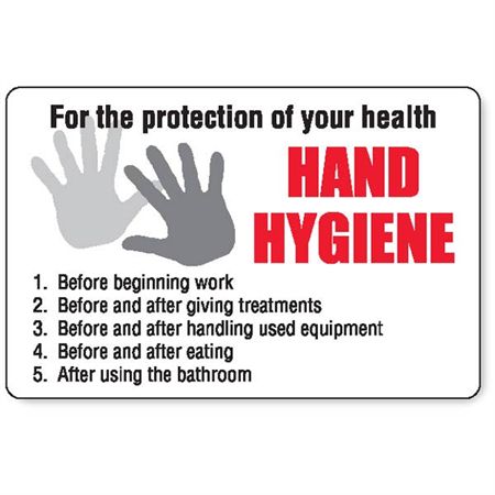 Hand Hygiene Label Hand Hygiene Label - 4"W x 2.625"H