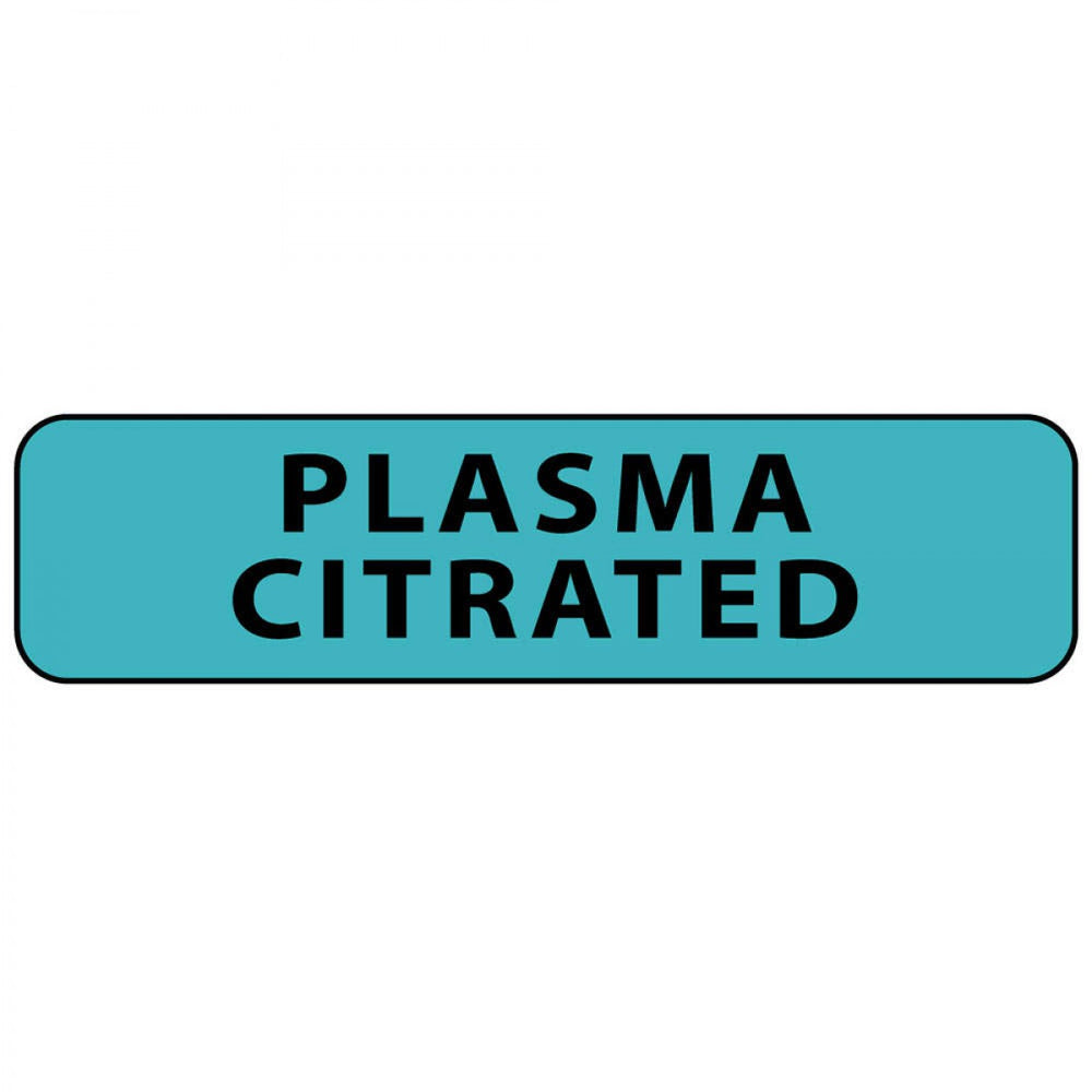Label Paper Permanent Plasma Citrated 1" Core 1 1/4" X 5/16" Blue 760 Per Roll
