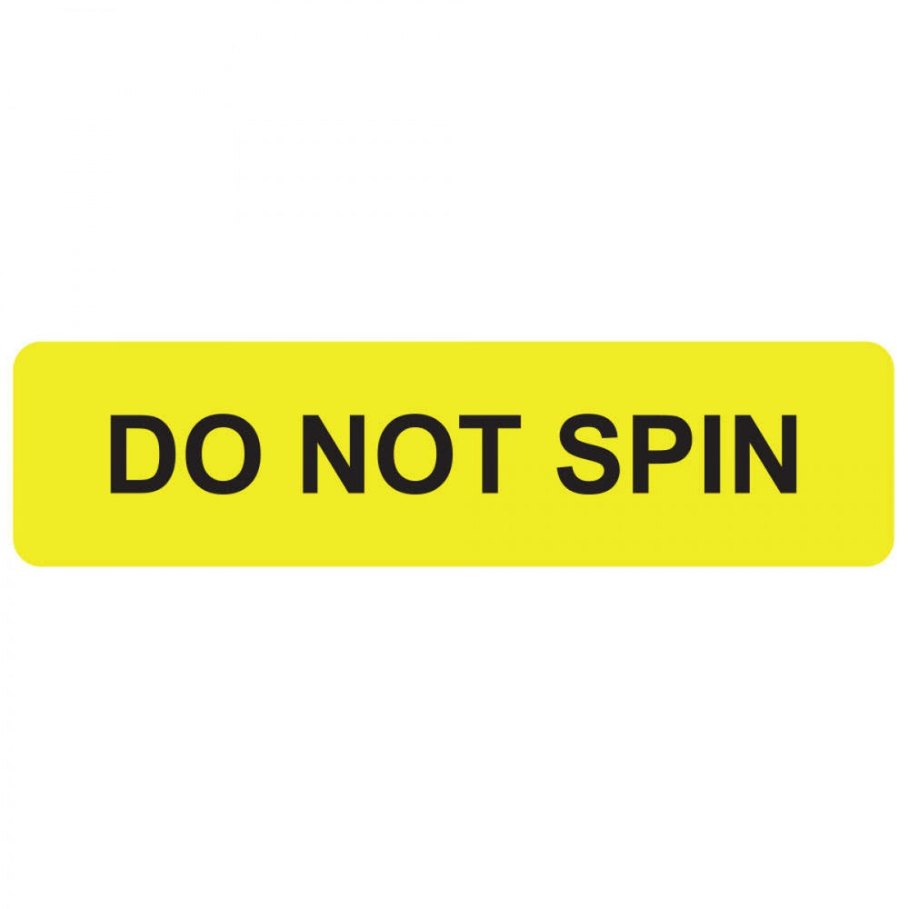 Label Paper Permanent Do Not Spin 1" Core 1 1/4" X 5/16" Yellow 760 Per Roll