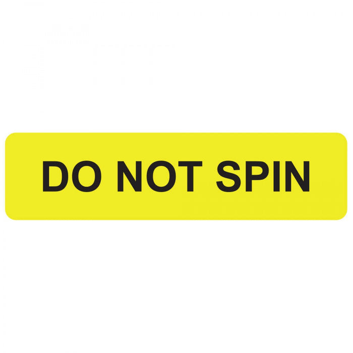 Label Paper Permanent Do Not Spin 1" Core 1 1/4" X 5/16" Yellow 760 Per Roll