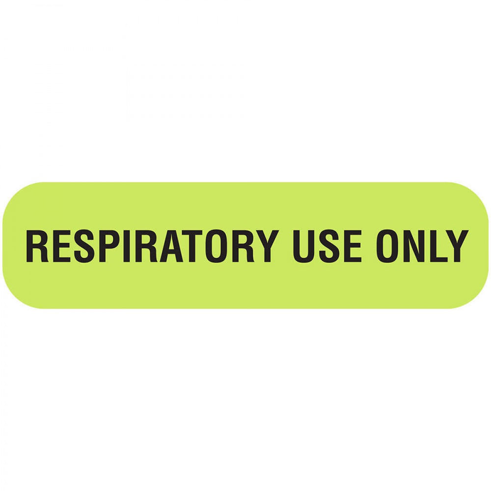 Label Paper Permanent Respiratory Use Only 1" Core 1 7/16" X 3/8" Fl. Chartreuse 666 Per Roll