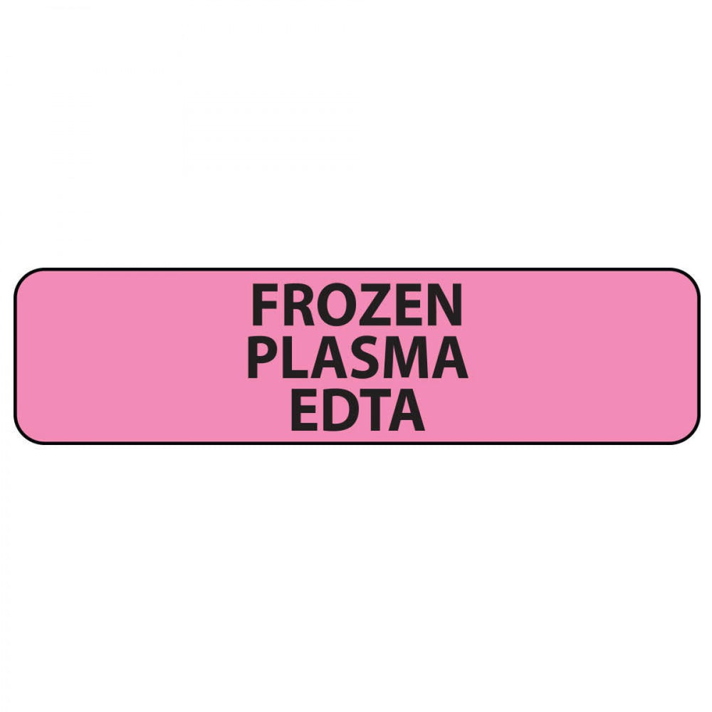 Label Paper Removable Frozen Plazma Edta 1" Core 1 7/16" X 3/8" Fl. Pink 666 Per Roll