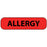 Label Paper Permanent Allergy 1" Core 1 7/16" X 3/8" Fl. Red 666 Per Roll