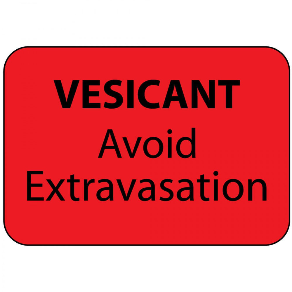 Label Paper Permanent Vesicant Avoid 1" Core 1 7/16" X 1 Fl. Red 666 Per Roll