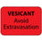 Label Paper Permanent Vesicant Avoid 1" Core 1 7/16" X 1 Fl. Red 666 Per Roll