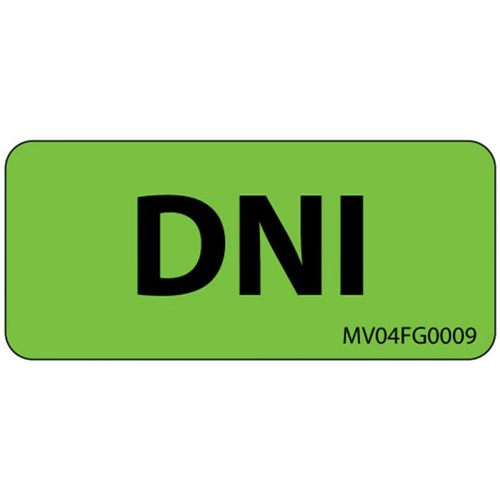 Label Paper Removable Dni 1" Core 2 1/4" X 1 Fl. Green 420 Per Roll