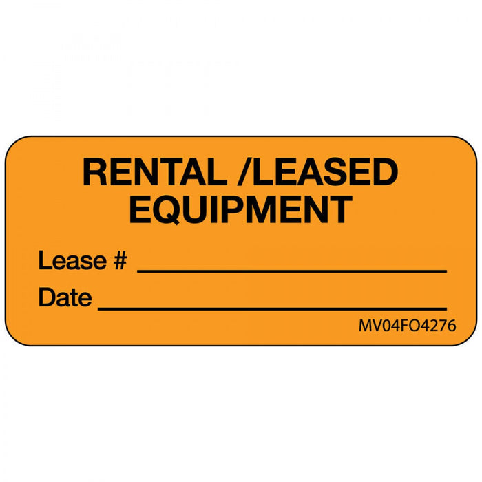 Label Paper Removable Rental/Leased 1" Core 2 1/4" X 1 Fl. Orange 420 Per Roll