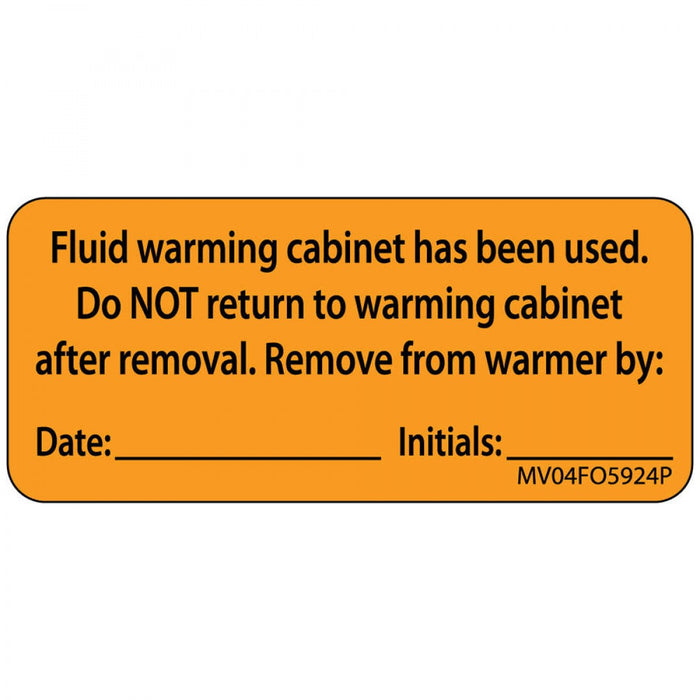 Label Paper Permanent Fkyud Warming 1" Core 2 1/4" X 1 Fl. Orange 420 Per Roll