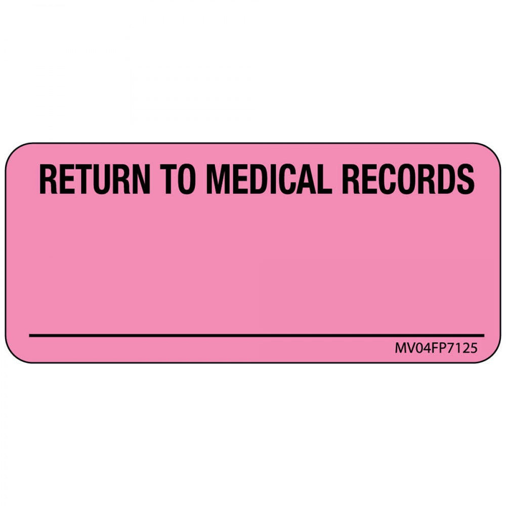 Label Paper Removable Return To Medical 1" Core 2 1/4" X 1 Fl. Pink 420 Per Roll