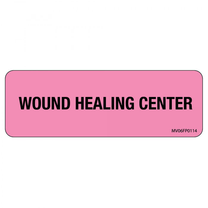 Label Paper Removable Wound Healing Center 1" Core 2 15/16" X 1 Fl. Pink 333 Per Roll