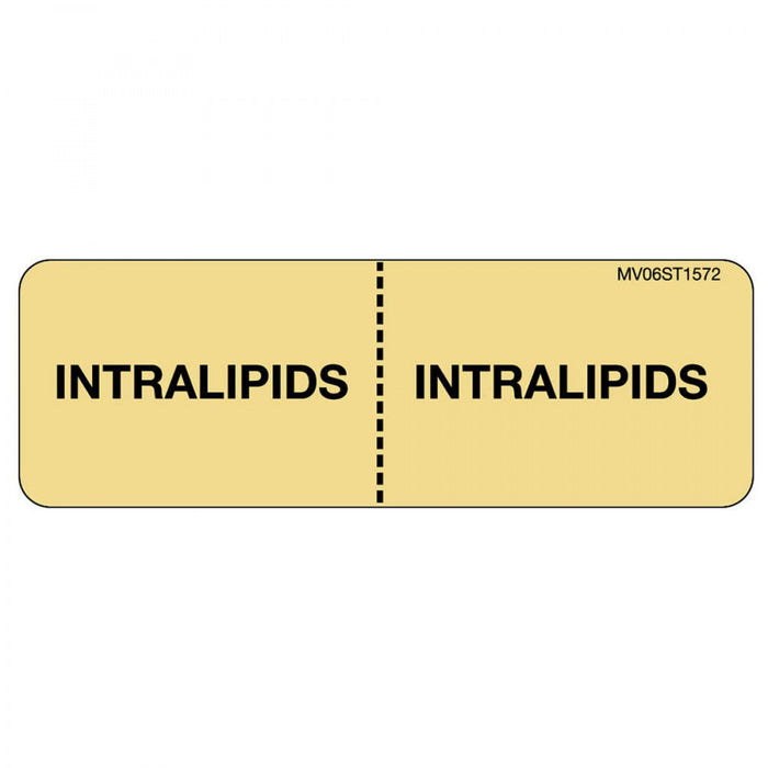 Label Paper Removable Intralipids : 1" Core 2 15/16" X 1 Tan 333 Per Roll