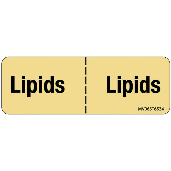 Label Paper Removable Lipids : Lipids 1" Core 2 15/16" X 1 Tan 333 Per Roll